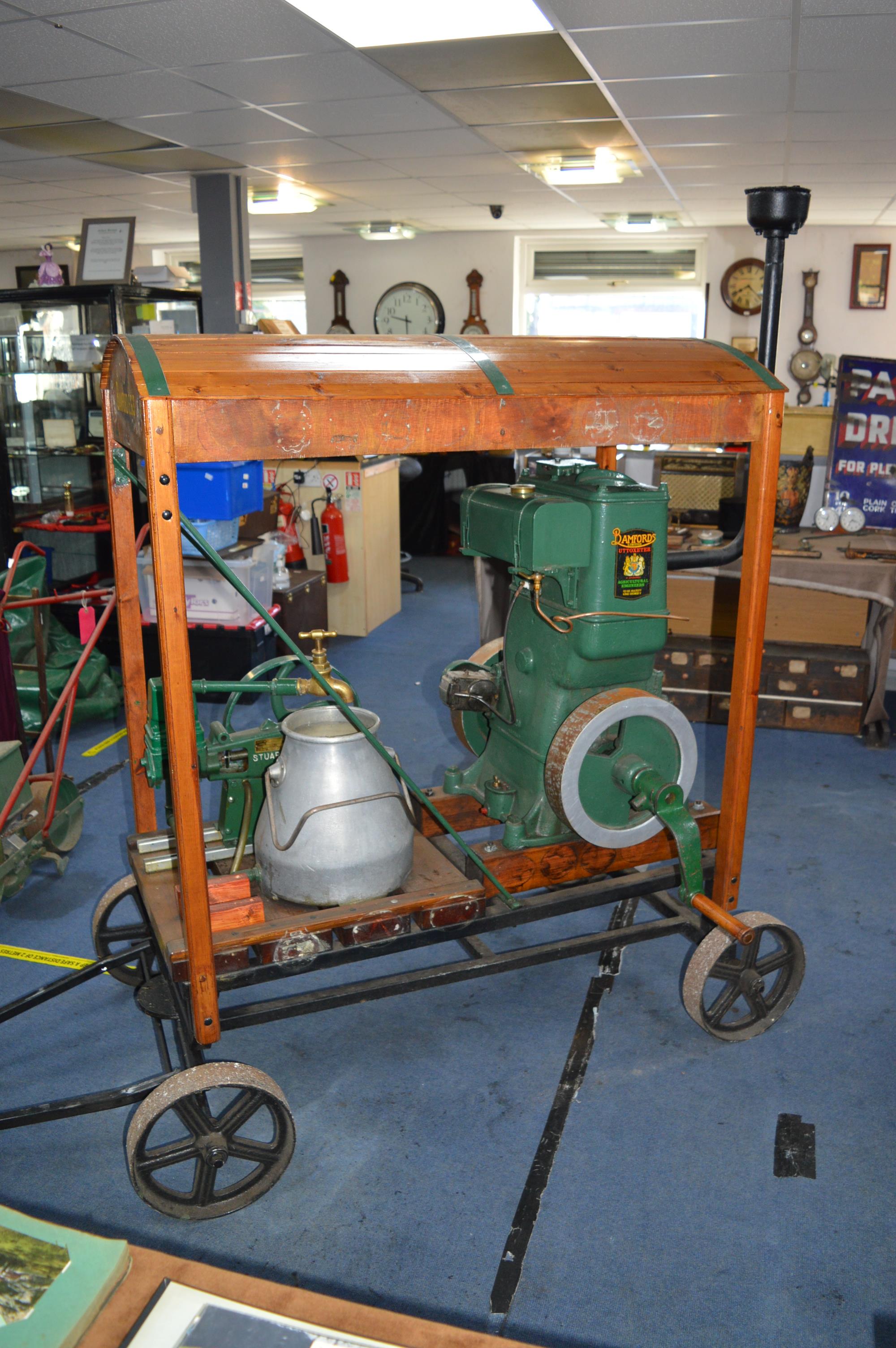 Bamford EG3 Stationary Engine Water Pump Mounted on Towing Cart - Image 3 of 4