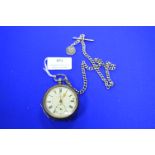 Silver Cased Pocket Watch and Albert