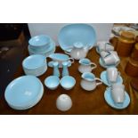 Poole Grey & Blue Retro Dinner Service 70+ Pieces