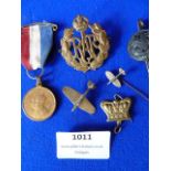 Coronation Medal, RAF Cap Badges, and Lapel Pins, etc.