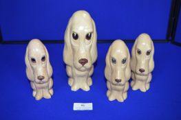 Four Sylvac Spaniel Dogs