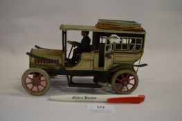 Gunthermann Georgian Tinplate Clockwork Car Circa 1914