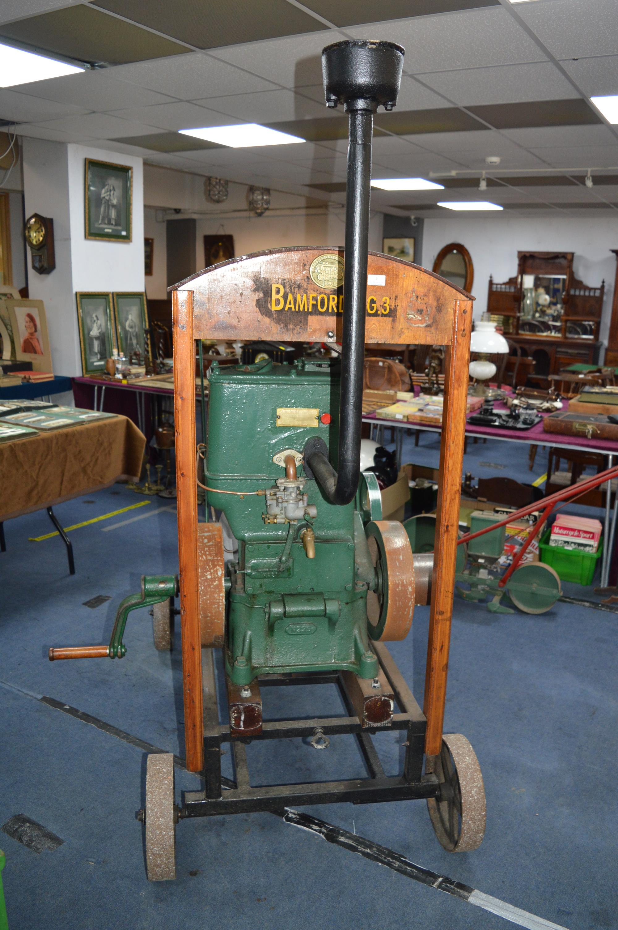 Bamford EG3 Stationary Engine Water Pump Mounted on Towing Cart - Image 4 of 4