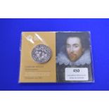 UK Shakespeare Fine Silver £50 Coin ~31g