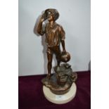 Bronze Figure of a Boy Calling