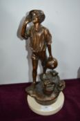 Bronze Figure of a Boy Calling