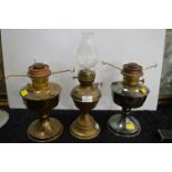 Three Brass Oil Lamps