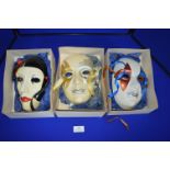 Three Pottery Carnival Masks