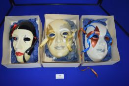 Three Pottery Carnival Masks