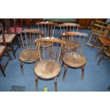 Five Spindle Back Bobbin Leg Kitchen Chairs