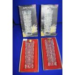 Two Vintage Cristal D' Arques Boxed Retro Glass Vases