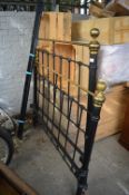 Black Metal & Brass Double Bed Frame