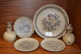 Poole Animal Plates and Two Mice Sat on Apples