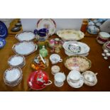 Assorted Pottery; Czechoslovakian China, Crown Devon Cups & Saucers, Plates, Bowls, Dishes, etc.