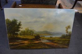 Oil on Canvas Country Lake Scene (AF)