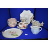 Victorian and Other Decorative Pottery, Dishes, Plates, Teapots, etc. plus Poole Vase