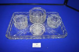 1930's Glass Dressing Table Set