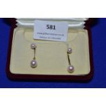 Mikimoto 9k Gold Pearl Drop Earrings