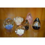 Six Glass Paperweights