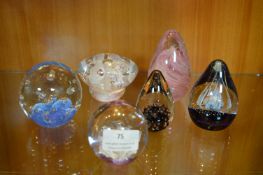 Six Glass Paperweights