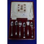 Cased Set of Six Hallmarked Sterling Silver Teaspoons ~52g total