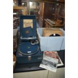 HMV Portable Gramophone plus Collection of 78 Shellac Records