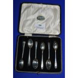 Cased Set of Six Hallmarked Sterling Silver Teaspoons