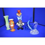 Murano Glass Clown plus Vases, Fish, etc.