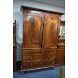 Victorian Flame Mahogany Linen Press