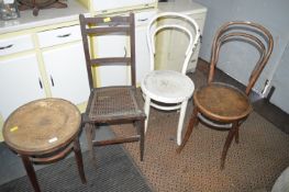 Two Bentwood Pub Chairs, Stool, and One Other Chair