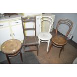 Two Bentwood Pub Chairs, Stool, and One Other Chair