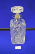Square Crystal Decanter with Silver Top