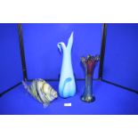 Two Murano Glass Vases and Fish