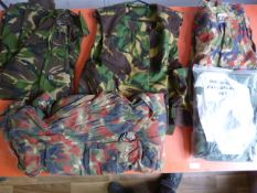 Military Surplus Including Individual Camo Net, Swiss Camo Trousers, Body Armour Vest etc.