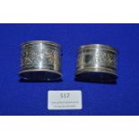 Two Hallmarked Sterling Silver Napkin Rings