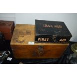 First Aid Box and a Wooden Box