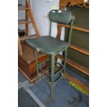 Green Metal Industrial High Seat Chair