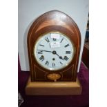 Inlaid Mahogany Mantel Clock on Restored Base