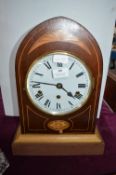Inlaid Mahogany Mantel Clock on Restored Base