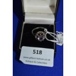 Sterling Silver Rings with Amethyst, Size: L