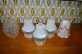 Four Assorted Vintage Glass Lampshades (some AF)