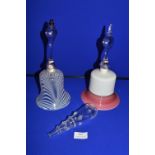 Two Victorian Glass Bells and a Handle