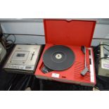 1970's Fidelity Portable Record Player, and a Philips Cassette Recorder