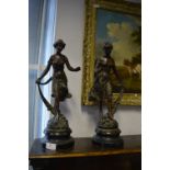 Pair of Spelter Classical Figures