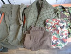 Civilian Trousers, DPM Body Armour Vest (no armour), Green Overalls, etc.