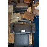 Vintage Leather Cased Cutlery Boxes