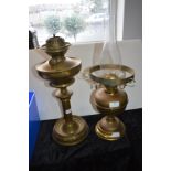 Two Brass Oil Lamps