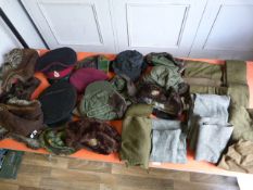 Mixed Lot of Civilian and Military Headgear, Scarves, Cap Comforters, etc.