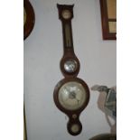 Georgian Banjo Barometer with Mahogany Case