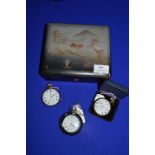 Cased Silver Pocket Watch and Two Gold Plated Watches